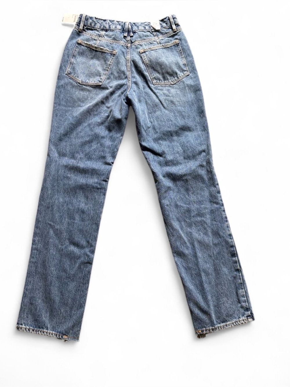 Good American 90s Wide Leg Straight Jeans NWT 8/29 Distressed Raw Hem - Picture 3 of 13